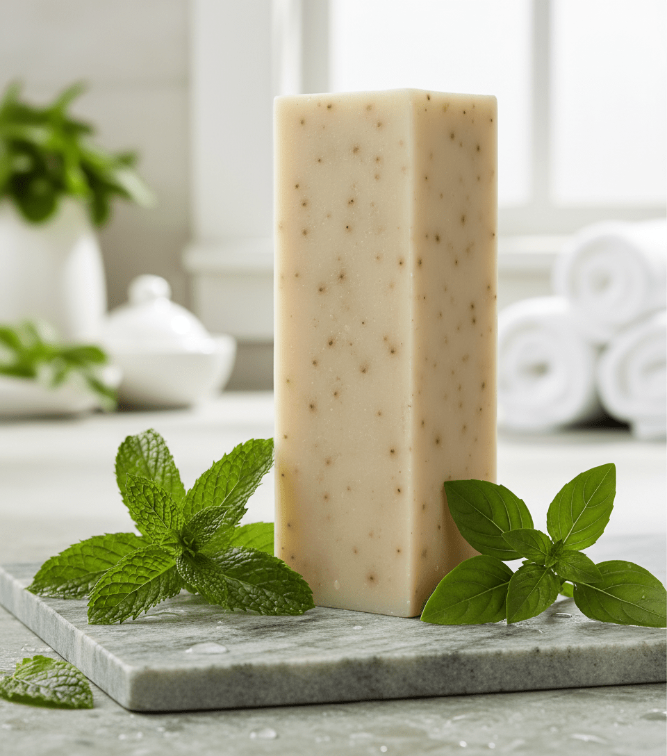 Spearmint Basil Scrub Cold Process Soap High Quality - Mr. Clean Marine